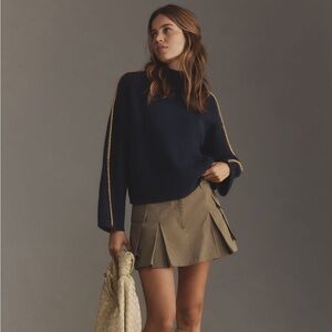 Navy Sweater with Gold Trim